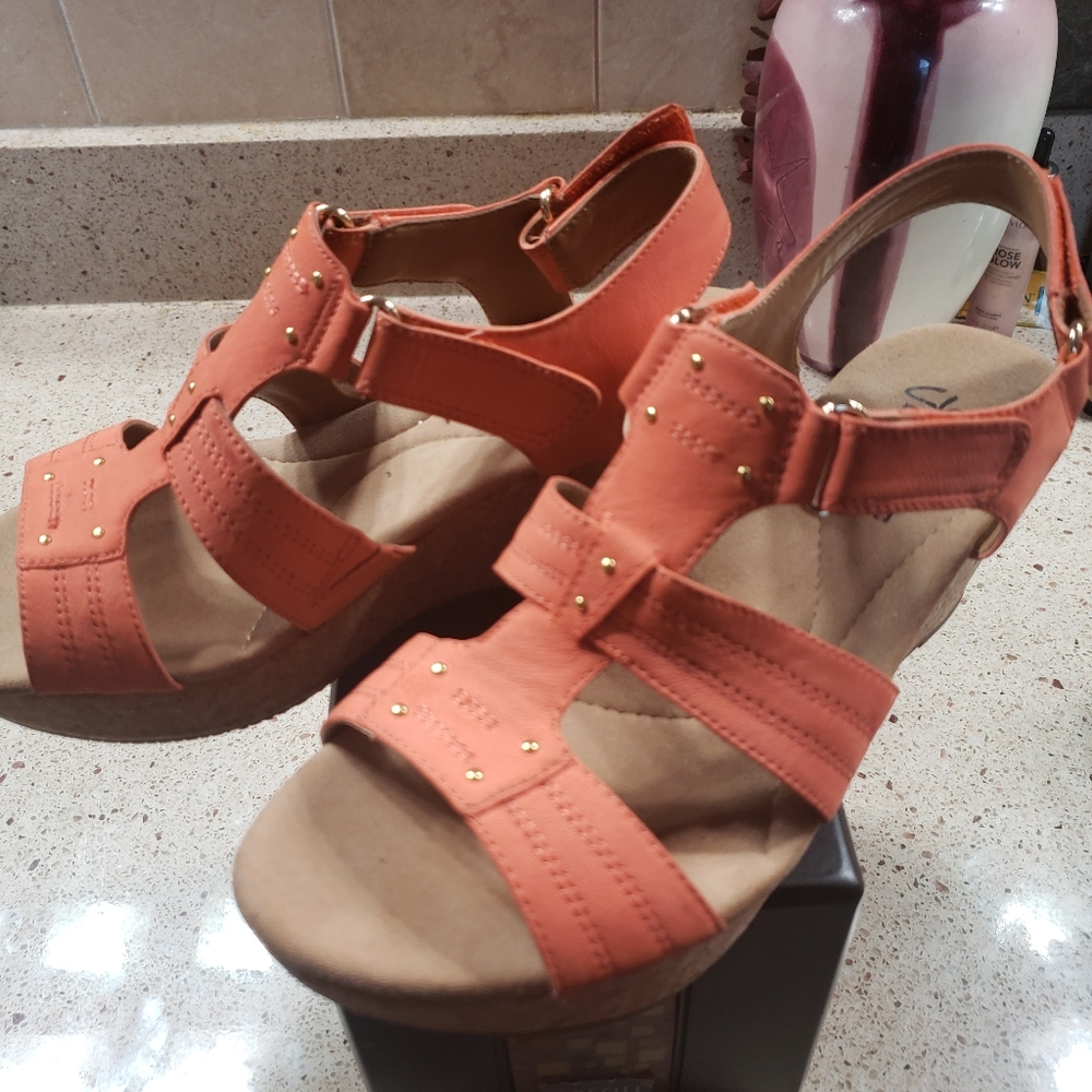 CLARKS WOMEN'S ANNADEL IVORY ORCHID CORAL 8.5M - Picture 12 of 12